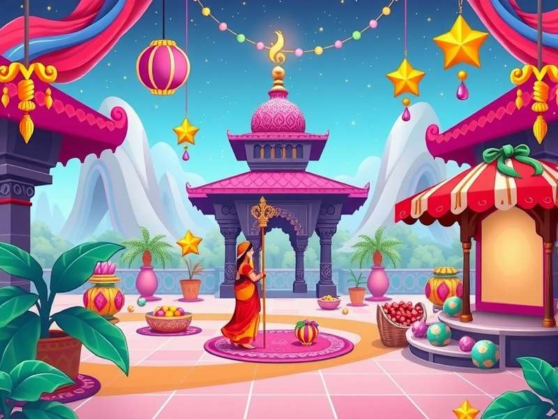 Candy Magic Adventure game screenshot showing Indian festival theme